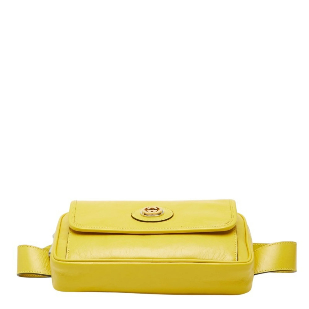 GUCCI Yellow Leather Fanny Pack - Picture 3 of 12